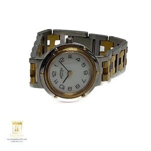 Hermes clipper 2 tone watch